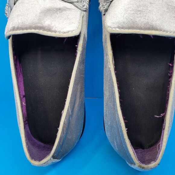 After Midnight Mens Silver Velvet Braided Strap Loafer Size US 10 VGC - Picture 9 of 12